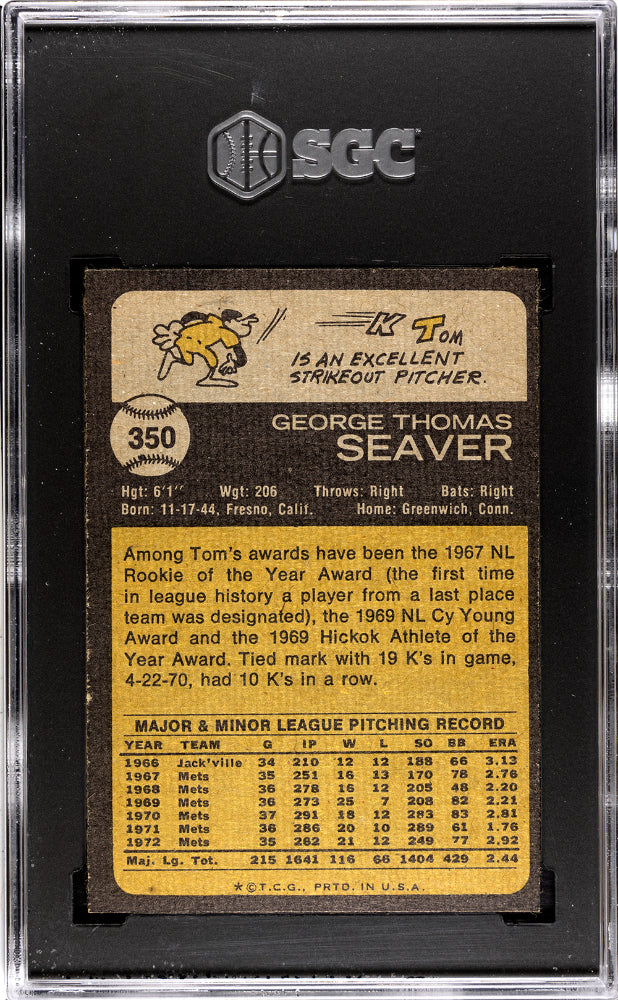 1973 Topps Tom Seaver #350 SGC 8