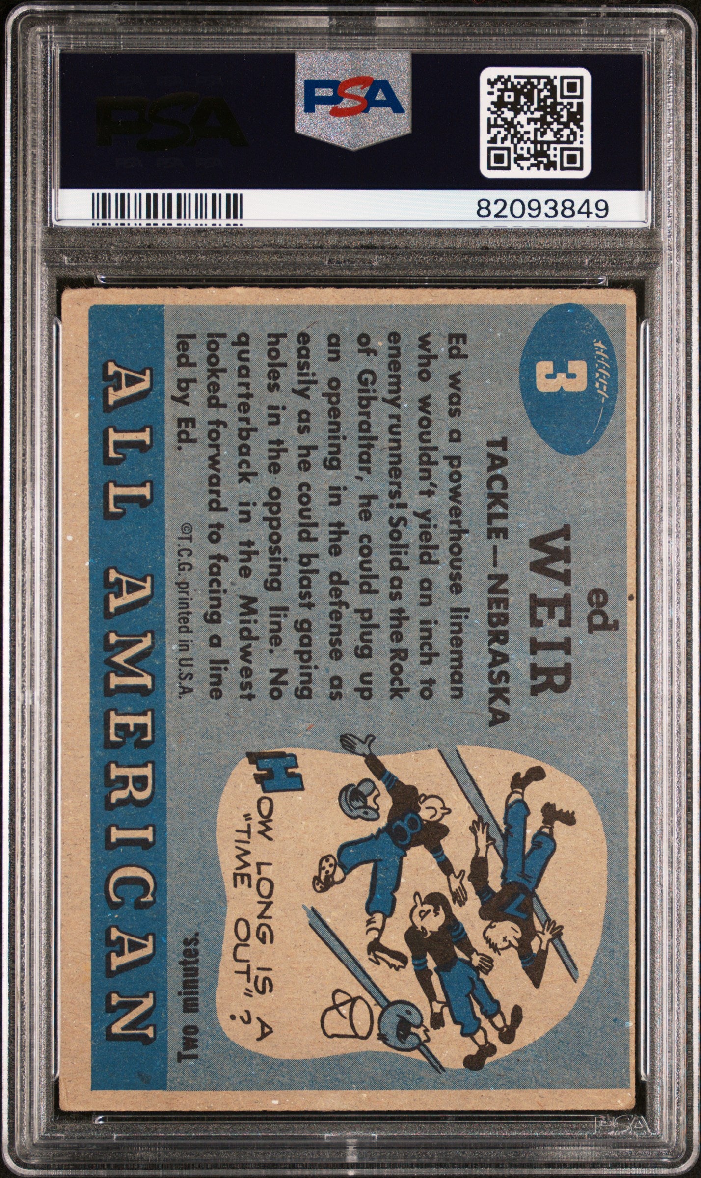 1955 Topps All-Amer. Ed Weir #3 PSA A Auto A
