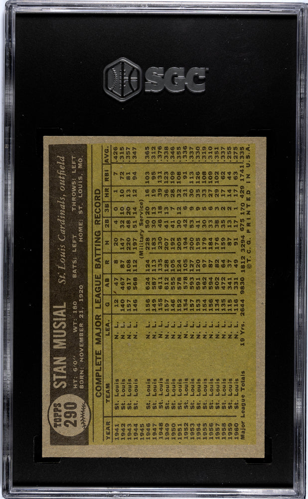 1961 Topps Stan Musial #290 SGC 7