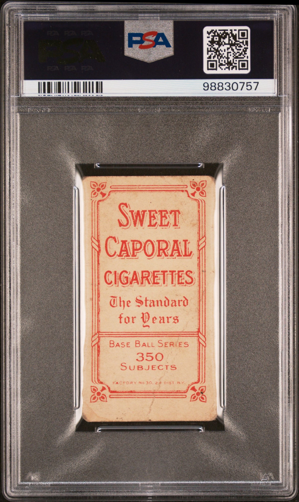 1909-11 T206 Sweet Caporal 350/30 Jack Dunn Baltimore PSA 1