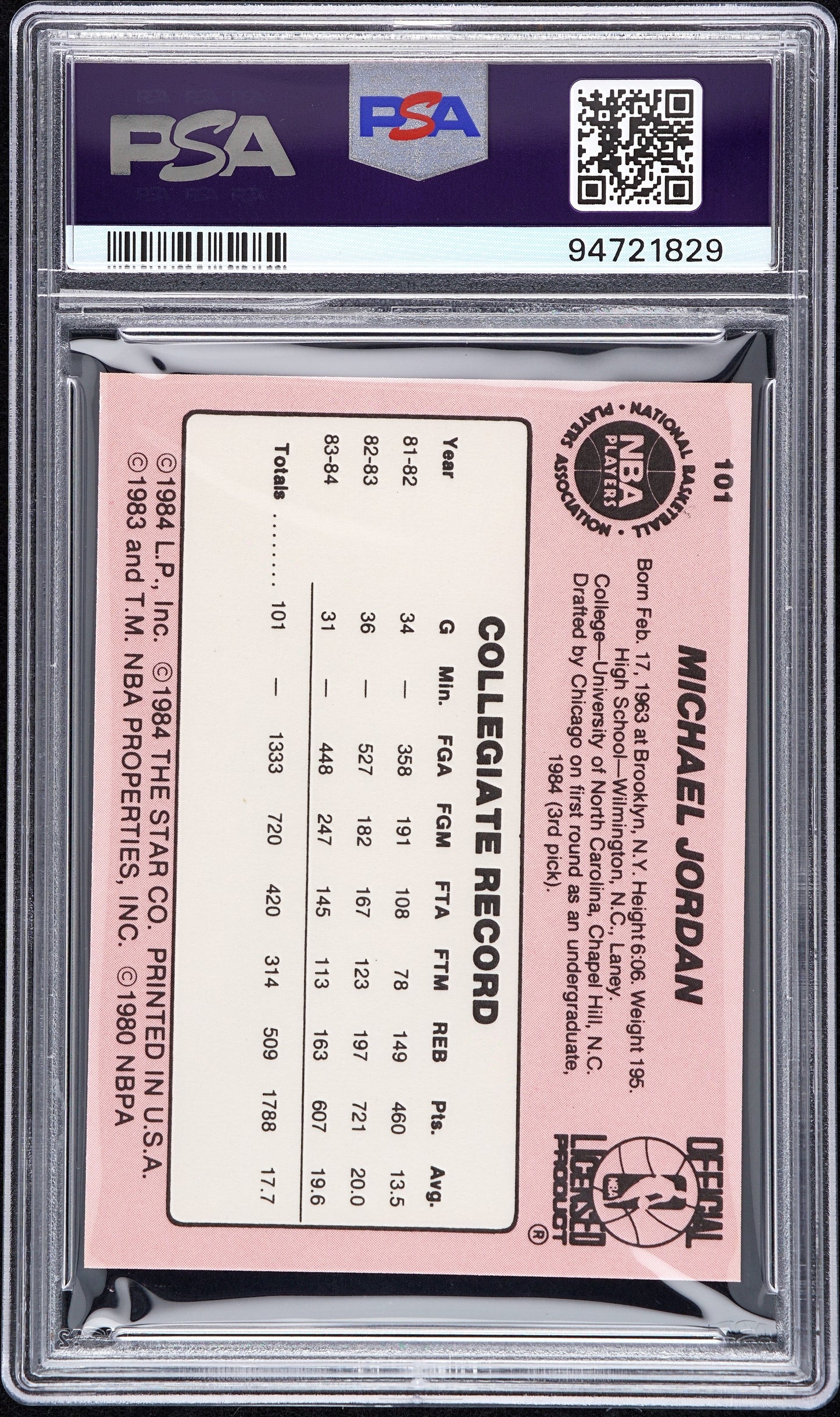 1984 Star Michael Jordan #101 PSA 7