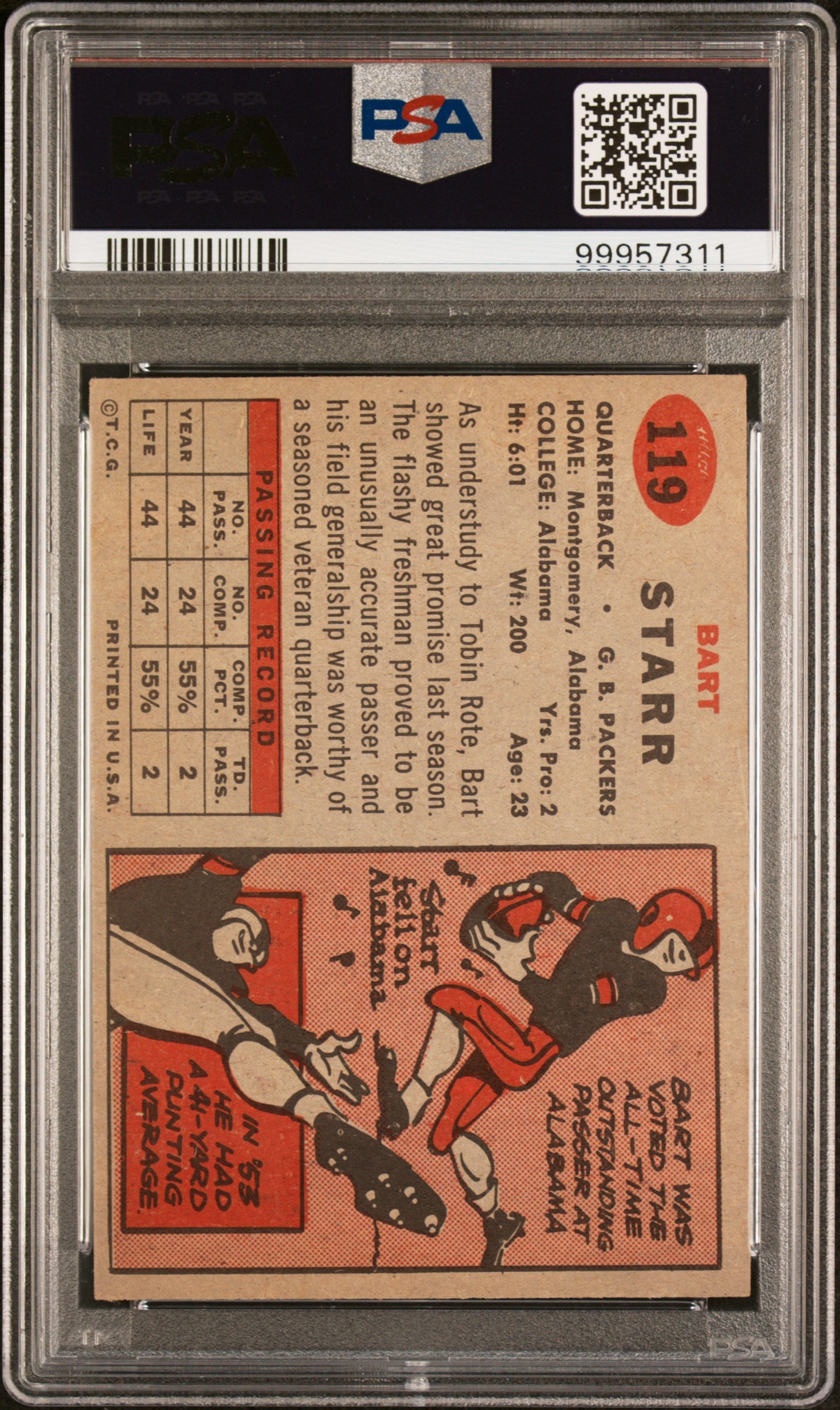 1957 Topps Bart Starr #119 PSA 5