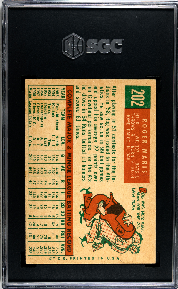 1959 Topps Roger Maris #202 SGC 5.5