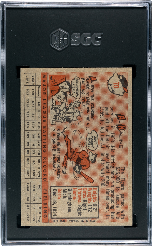 1958 Topps Al Kaline #70 SGC 6.5