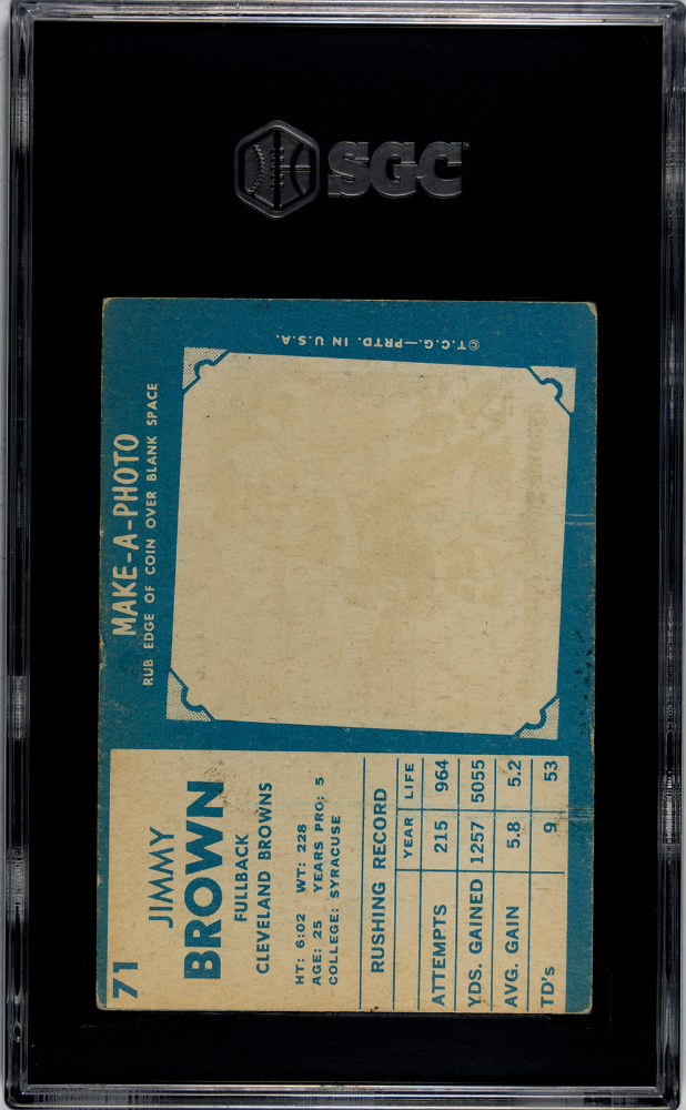 1961 Topps Jimmy Brown #71 SGC 3.5