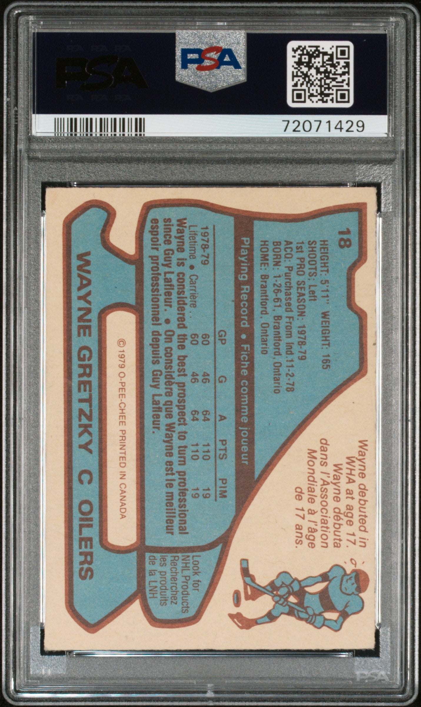 1979 O-Pee-Chee Wayne Gretzky #18 PSA 5