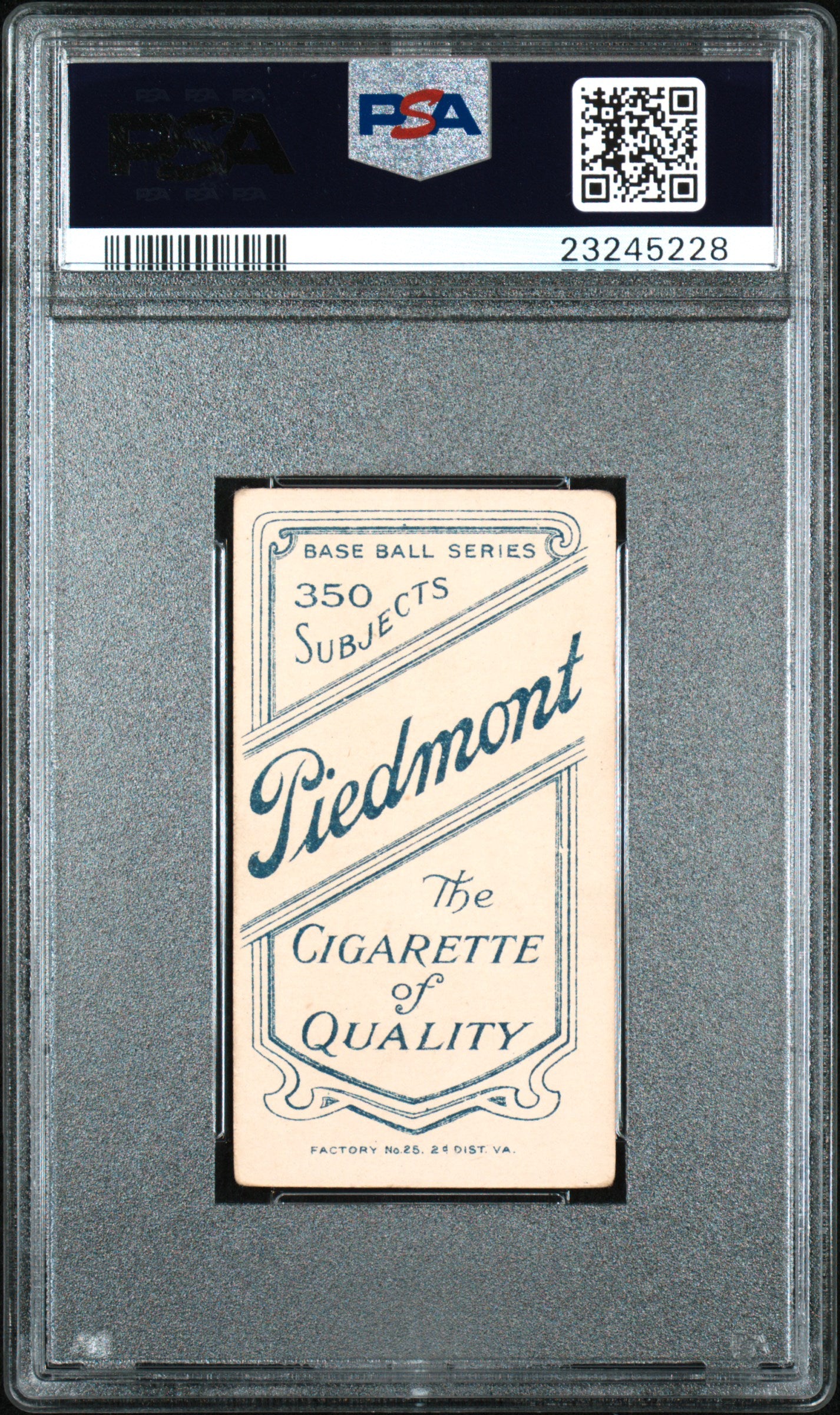 1909-11 T206 Piedmont 350 Rudy Hulswitt PSA 4