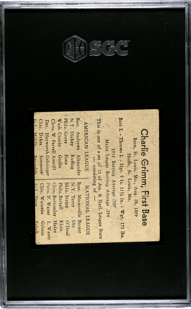 1933 George C. Miller Charlie Grimm SGC A