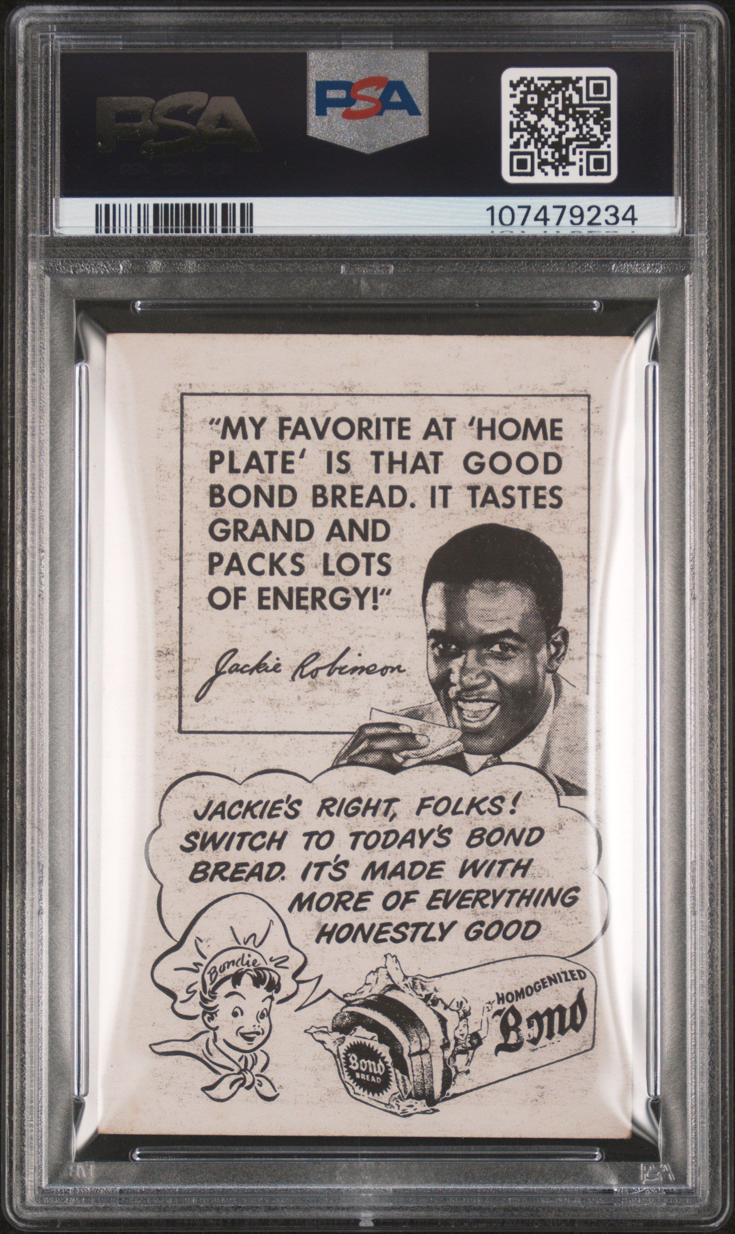 1947 Bond Bread Jackie Robinson Batting, No Shirt Sleeves PSA 4.5