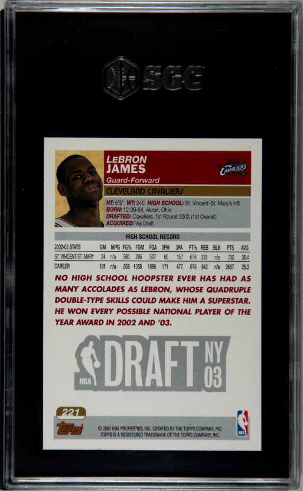 2003 Topps LeBron James #221 SGC 9