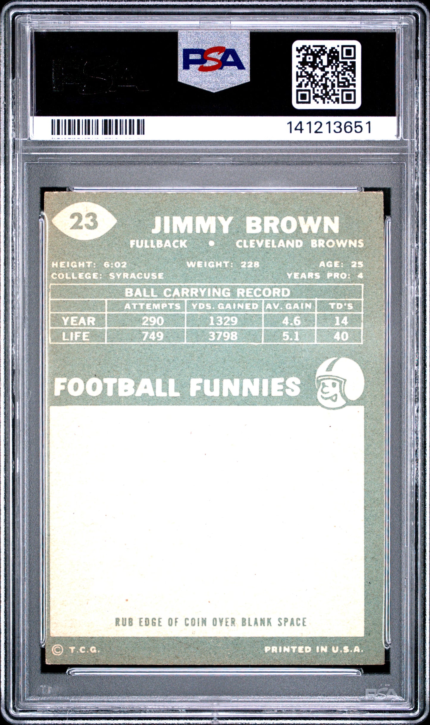 1960 Topps Jim Brown #23 PSA 4