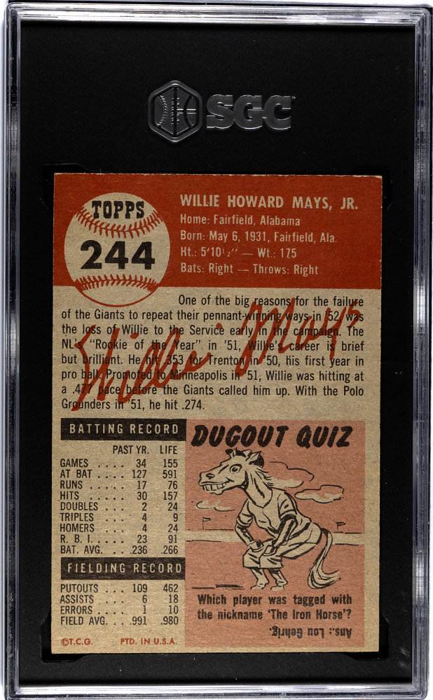 1953 Topps Willie Mays #244 SGC 5.5