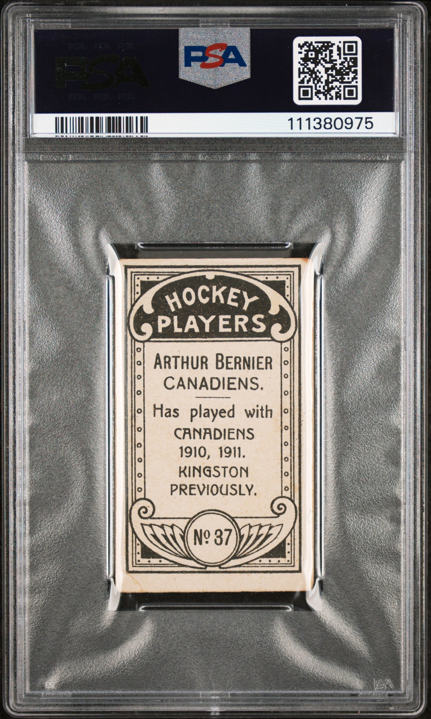 1911 C55 Arthur Bernier #37 PSA 2.5