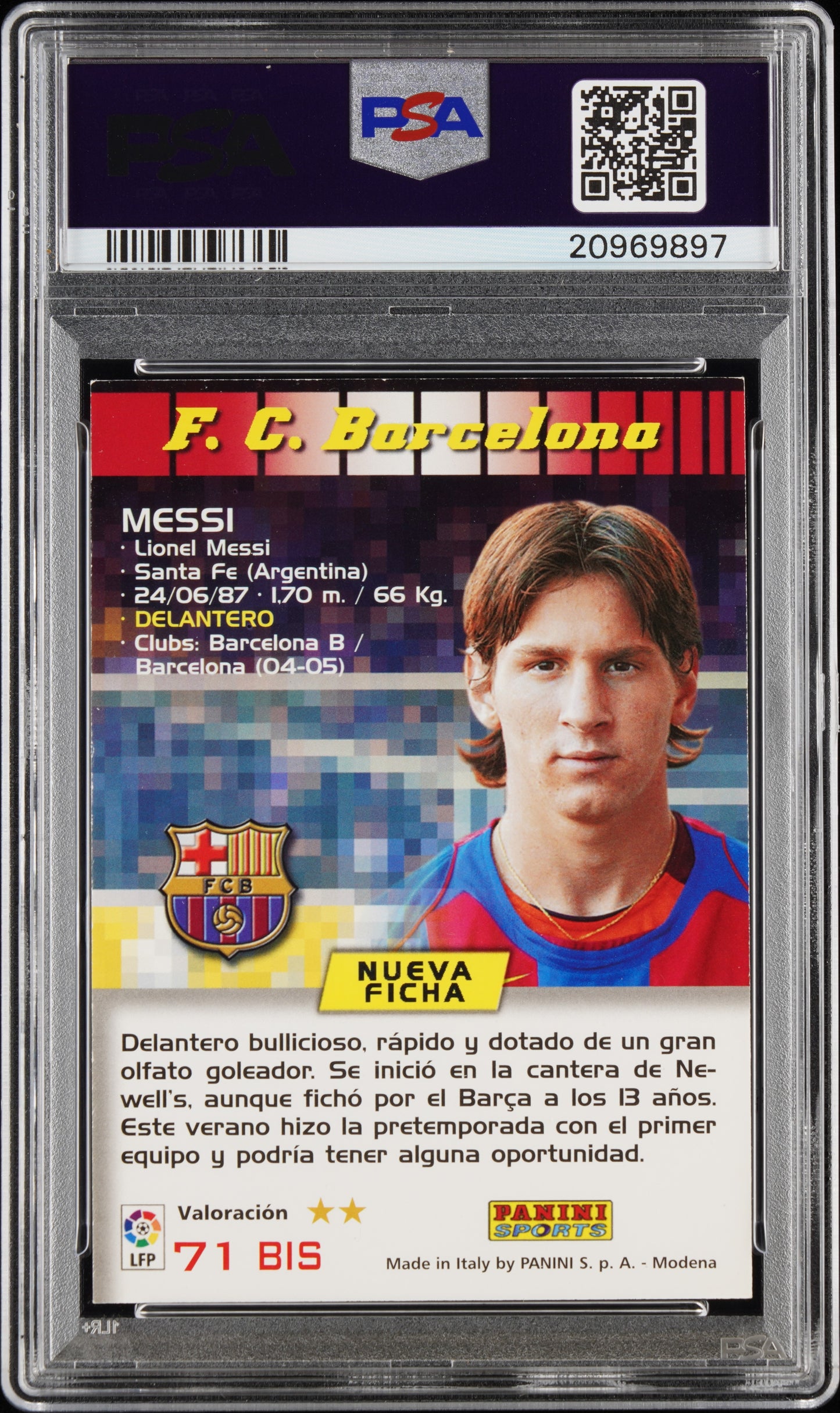 2004-05 Panini Sports Mega Cracks Lionel Messi #71 PSA 9