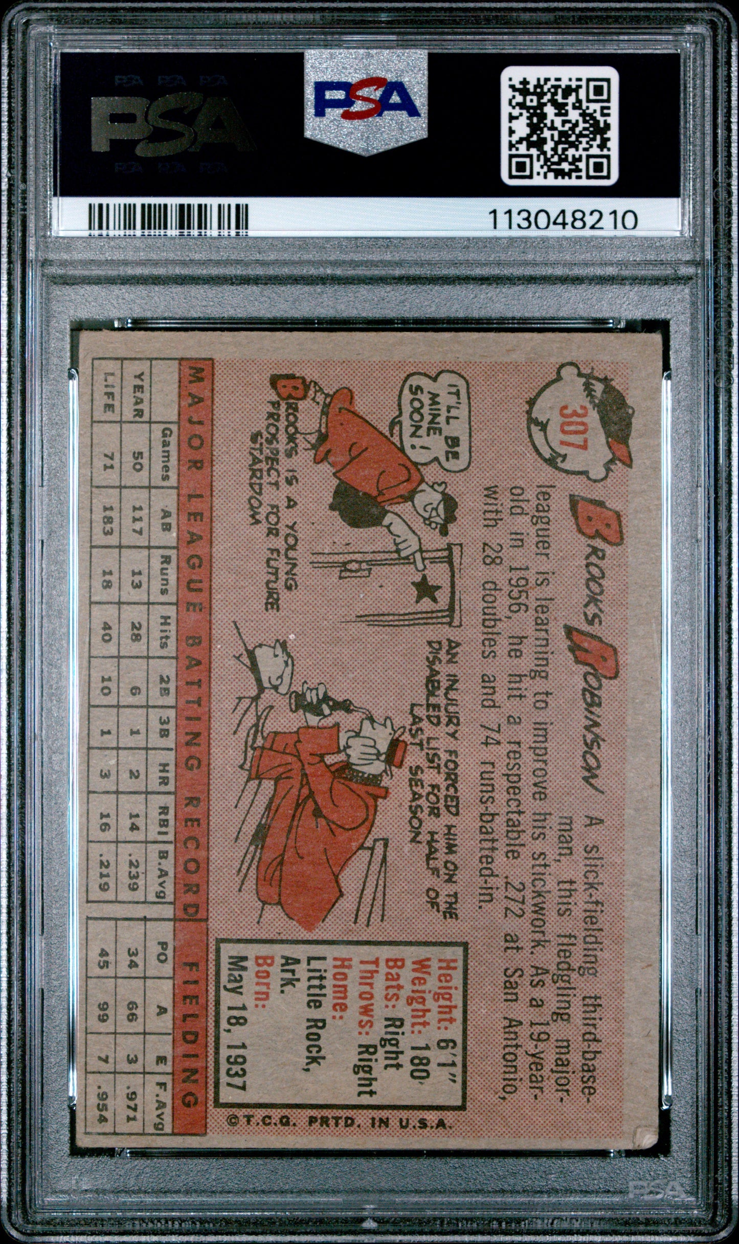 1958 Topps Brooks Robinson #307 PSA 3