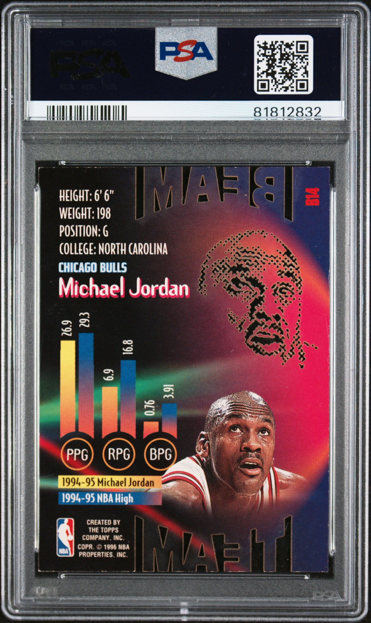 1995 Stadium Club Beam Team Michael Jordan #B14 PSA 8