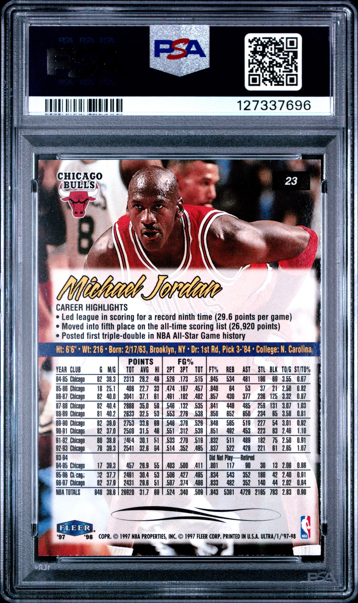 1997 Ultra Michael Jordan #23 PSA 10