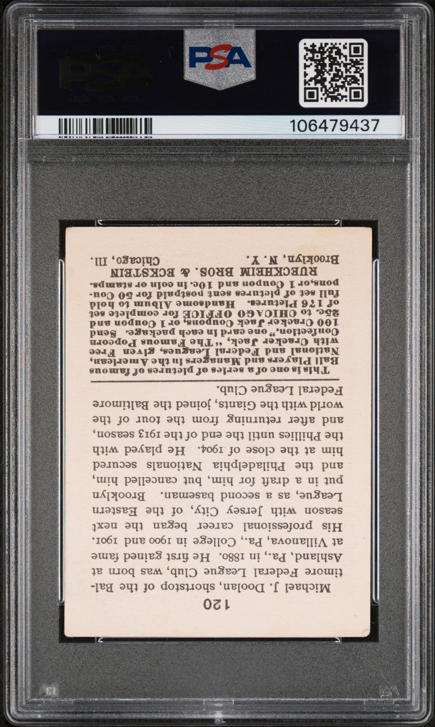 1915 Cracker Jack Mickey Doolan #120 PSA 4