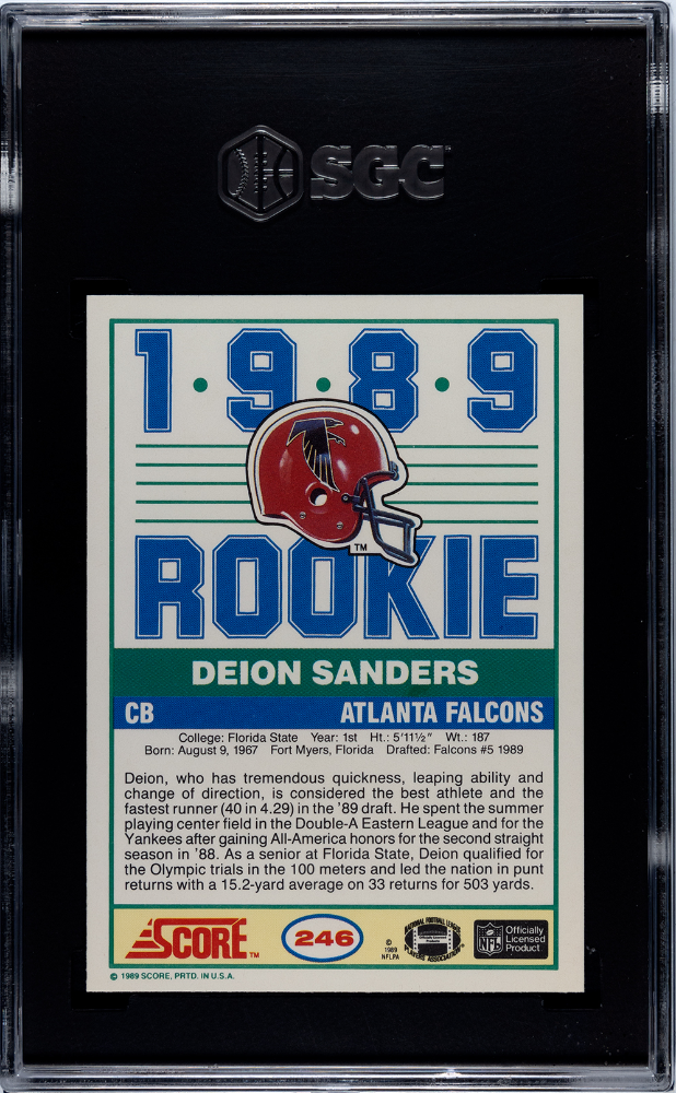 1989 Score Deion Sanders #246 SGC 10