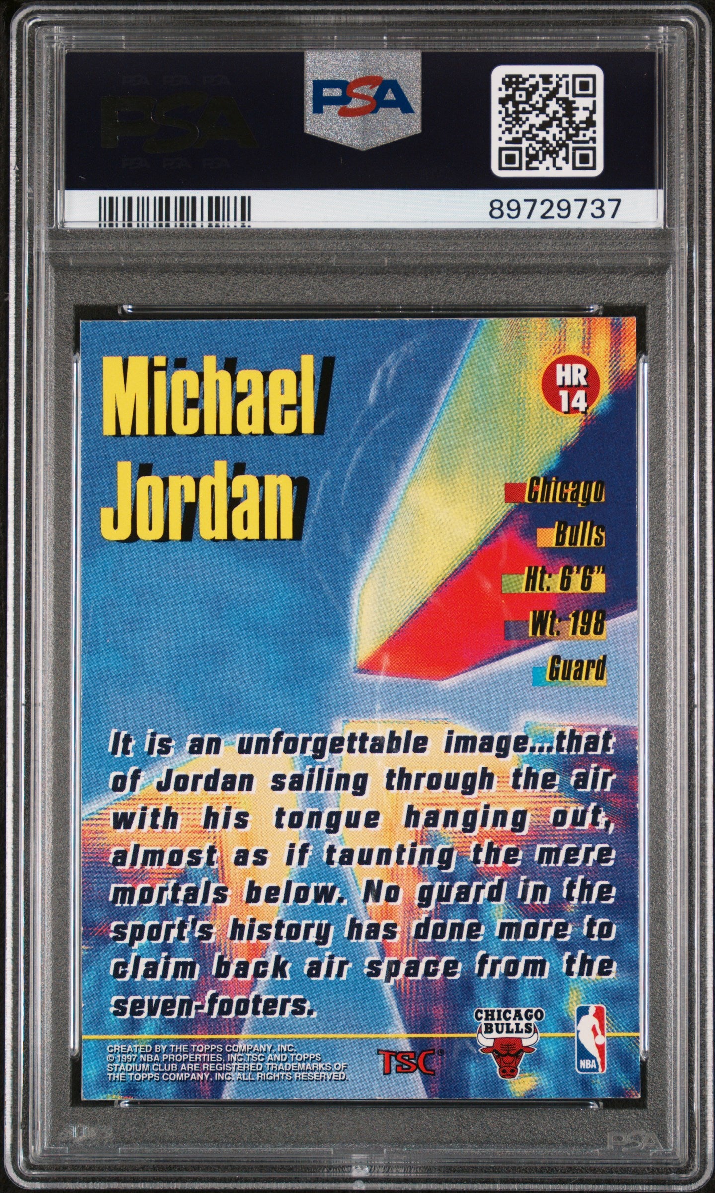 1996 Stadium Club High Risers Michael Jordan #HR14 PSA 9