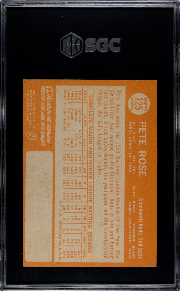 1964 Topps Pete Rose #125 SGC 3.5