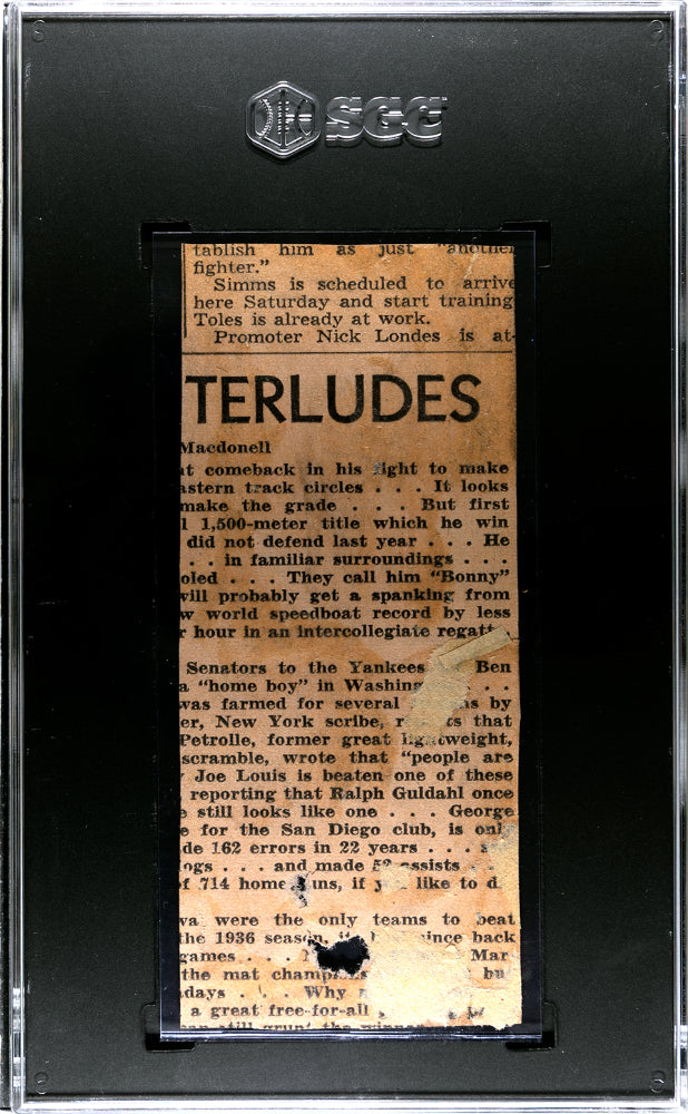 1936 Detroit Times Ty Cobb Sport Stamp (Hand Cut) SGC A