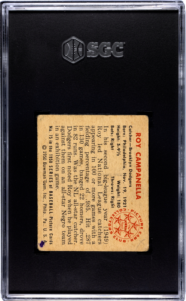 1950 Bowman Roy Campanella #75 SGC 1.5