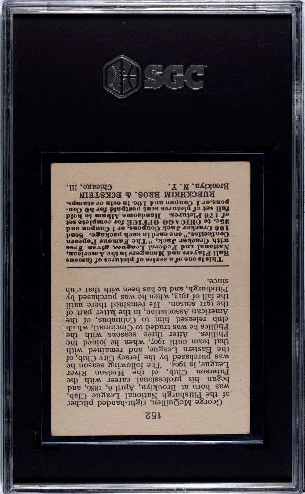 1915 Cracker Jack George Mcquillen #152 SGC 6