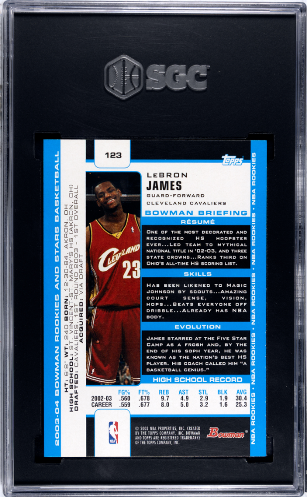 2003 Bowman LeBron James #123 SGC 9