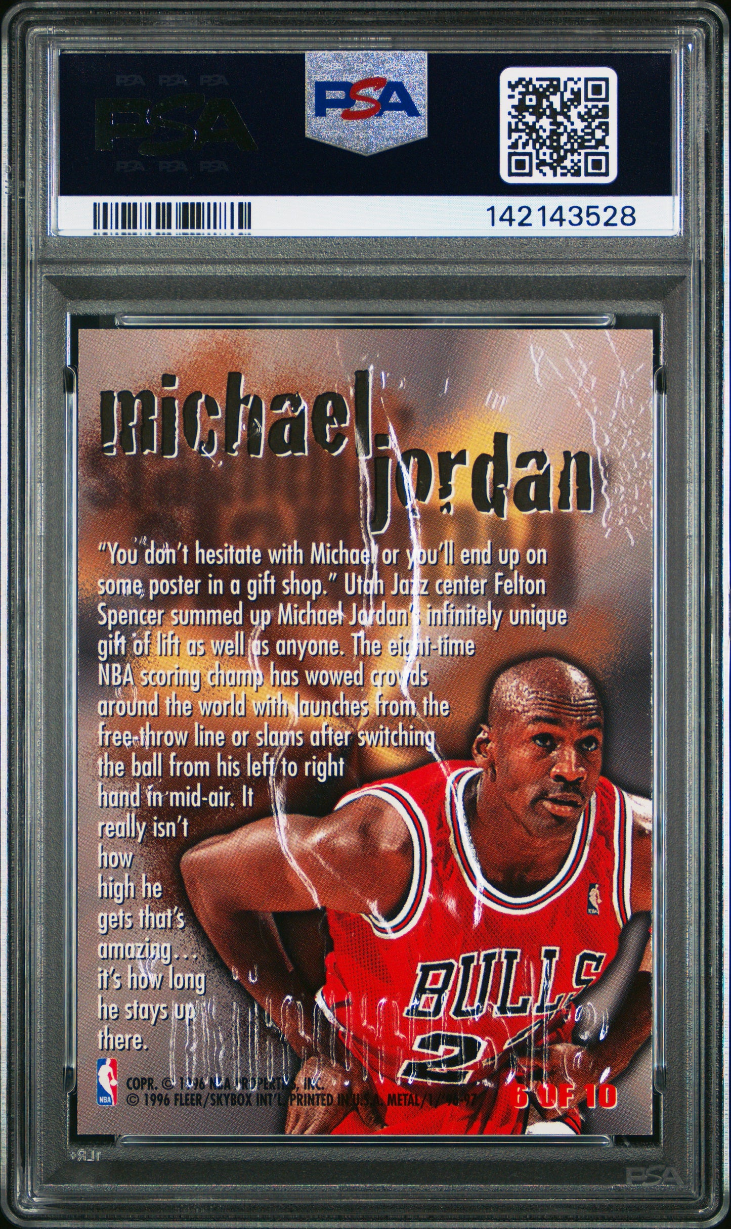 1996 Metal Steel Slammin' Michael Jordan #6 PSA 9