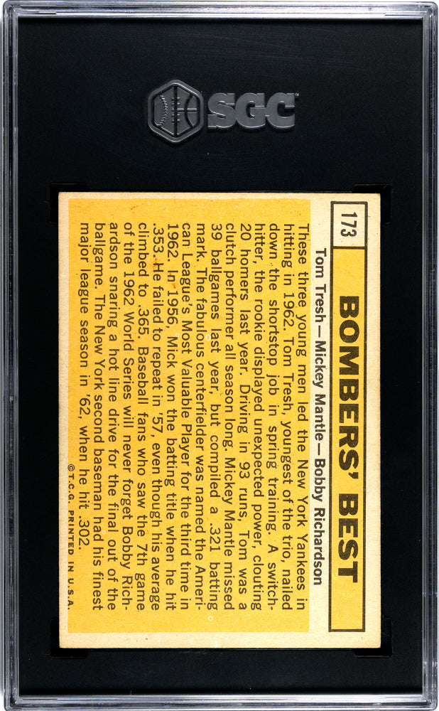 1963 Topps Bombers' Best #173 SGC 6