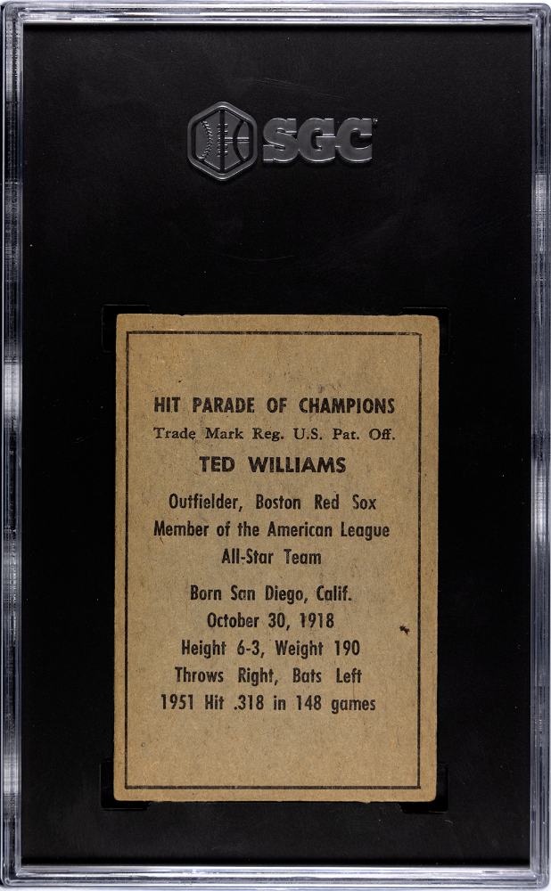 1952 Berk Ross Ted Williams SGC 4