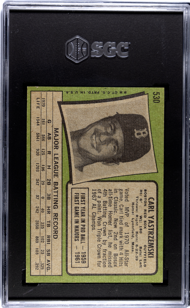 1971 Topps Carl Yastrzemski #530 SGC 8