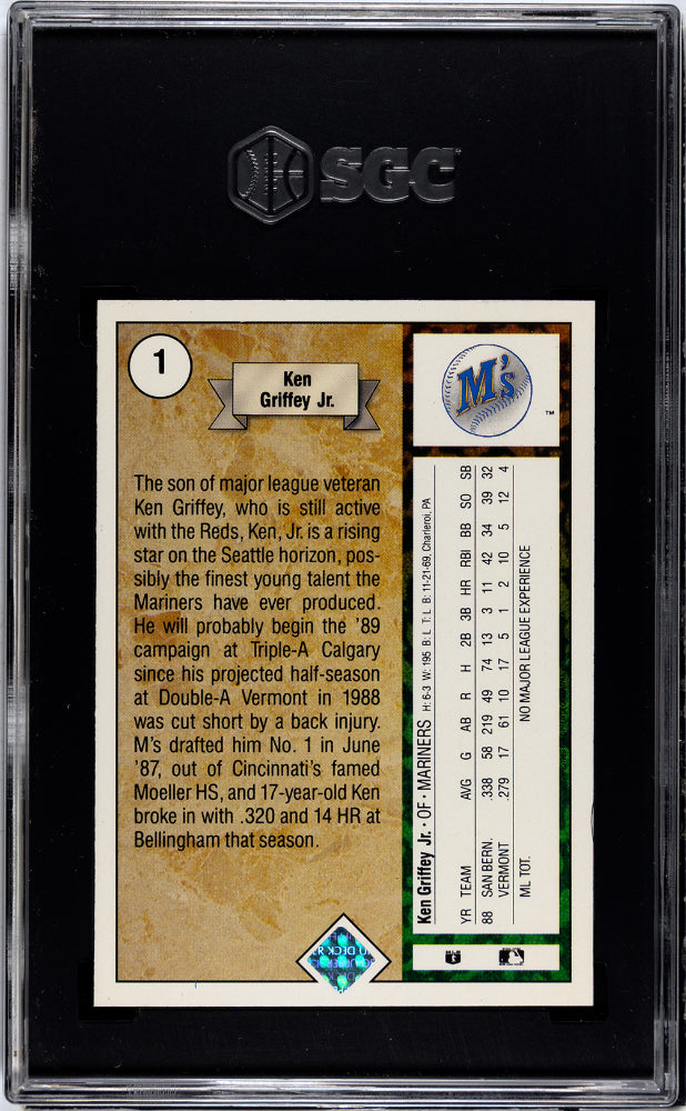1989 Upper Deck Ken Griffey JR. #1 SGC 9