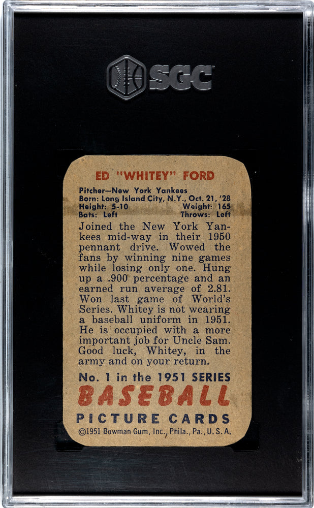1951 Bowman Whitey Ford #1 SGC A
