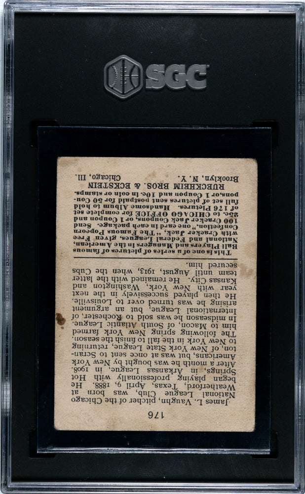 1915 Cracker Jack James Vaughn #176 SGC 2.5