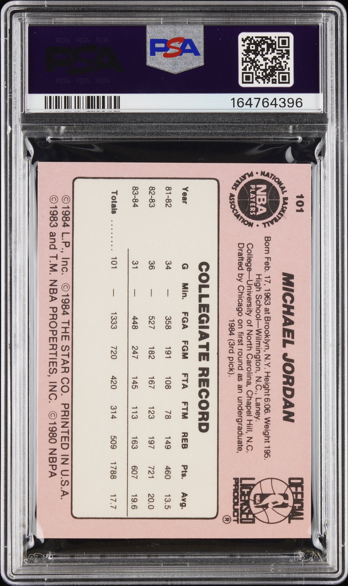 1984 Star Michael Jordan #101 PSA 7