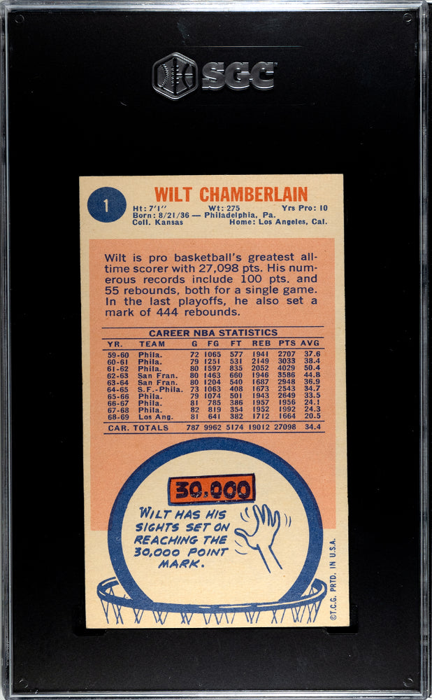 1969 Topps Wilt Chamberlain #1 SGC 5.5