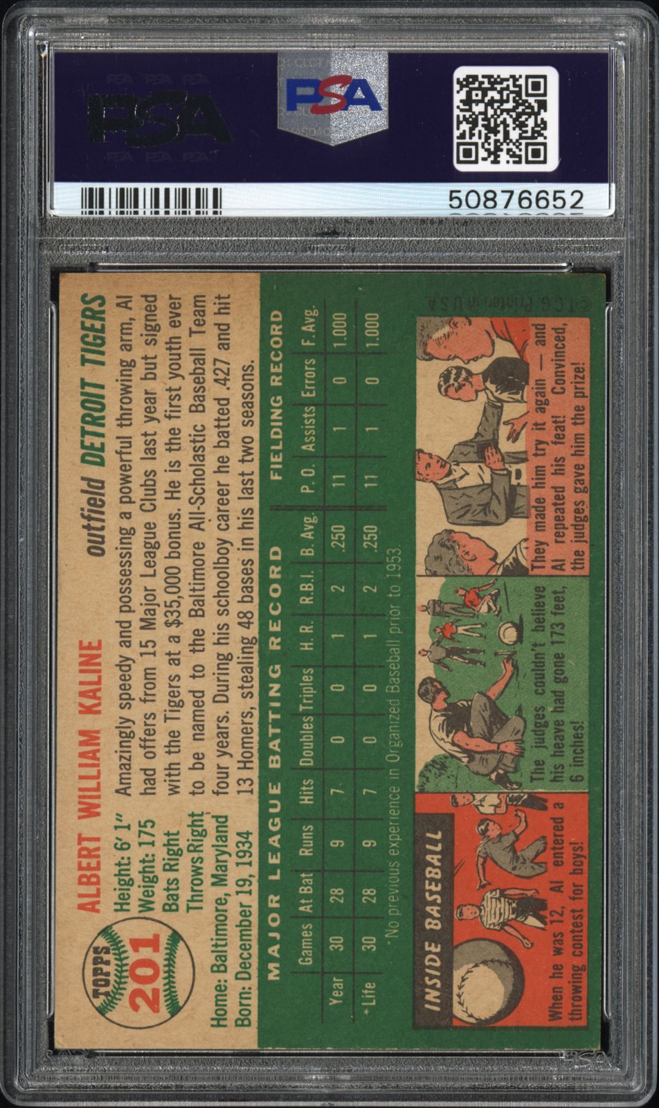 1954 Topps Al Kaline #201 PSA 5