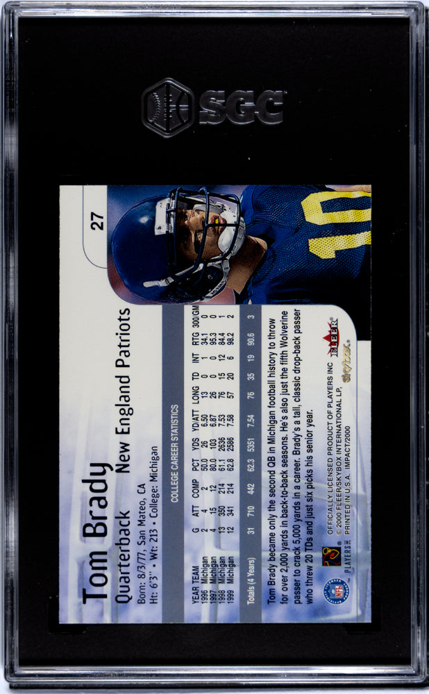 2000 Skybox Impact Tom Brady #27 SGC 8.5
