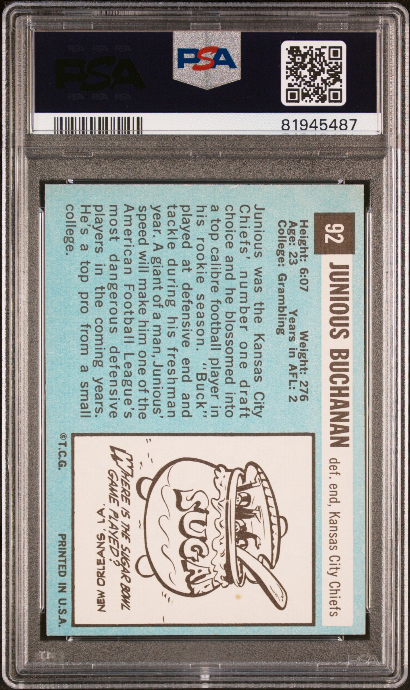 1964 Topps Buck Buchanan #92 PSA 6