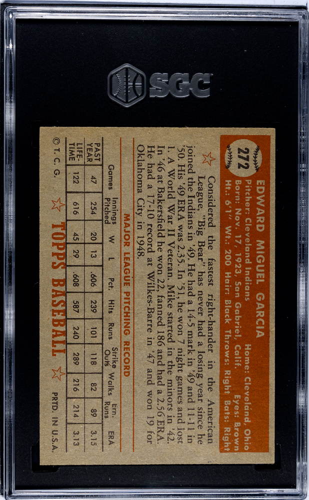 1952 Topps Mike Garcia #272 SGC 5