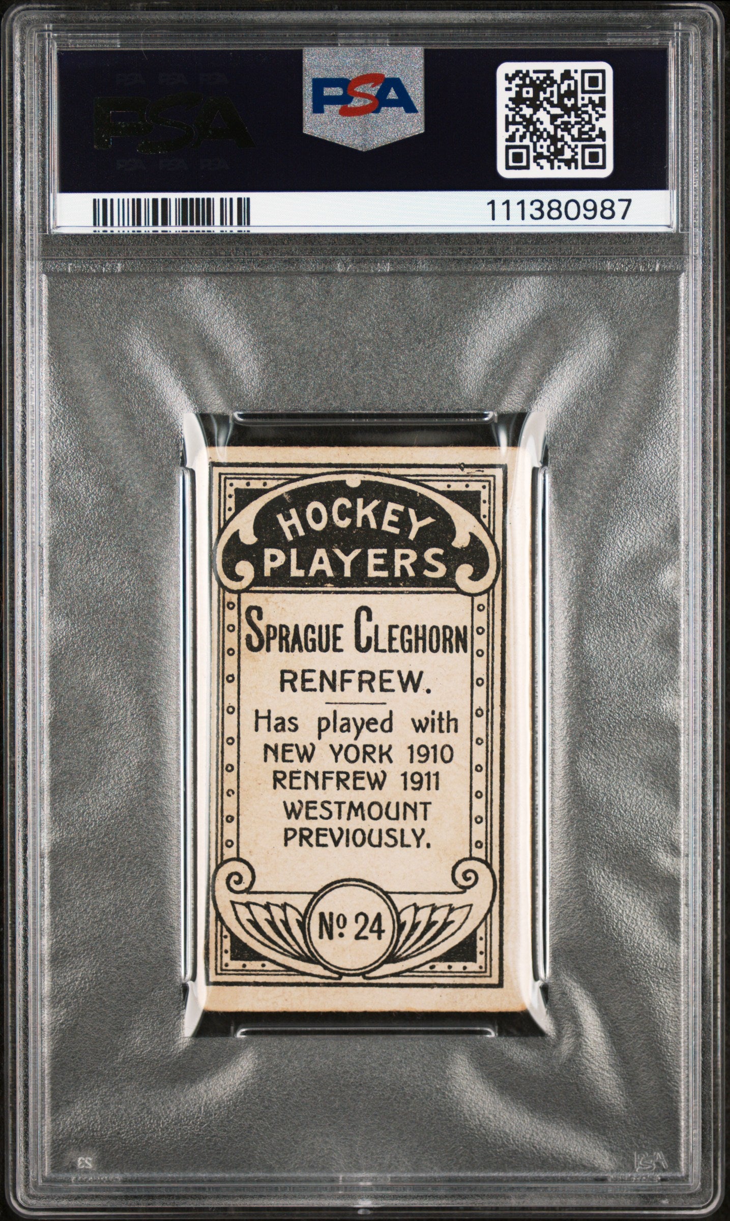 1911 C55 Sprague Cleghorn #24 PSA 2