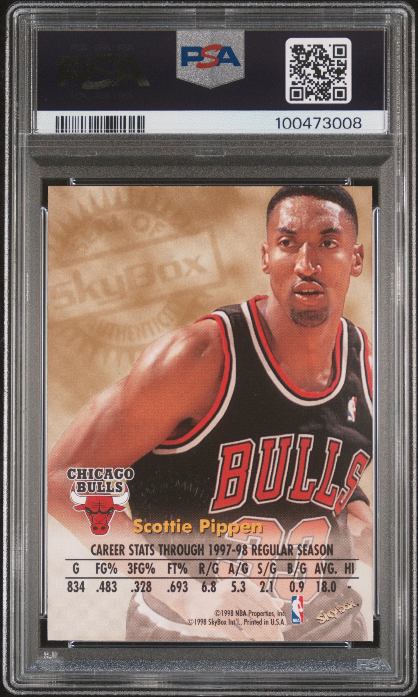 1998 Skybox Premium Autographics Scottie Pippen PSA 9