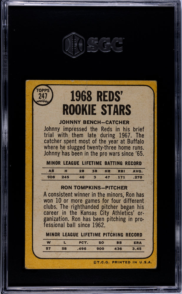 1968 Topps Johnny Bench #247 SGC 2