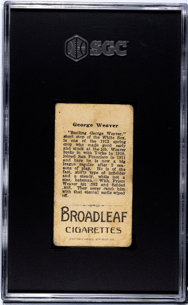 1912 Broad Leaf Cigarettes (T207) George Weaver SGC 1
