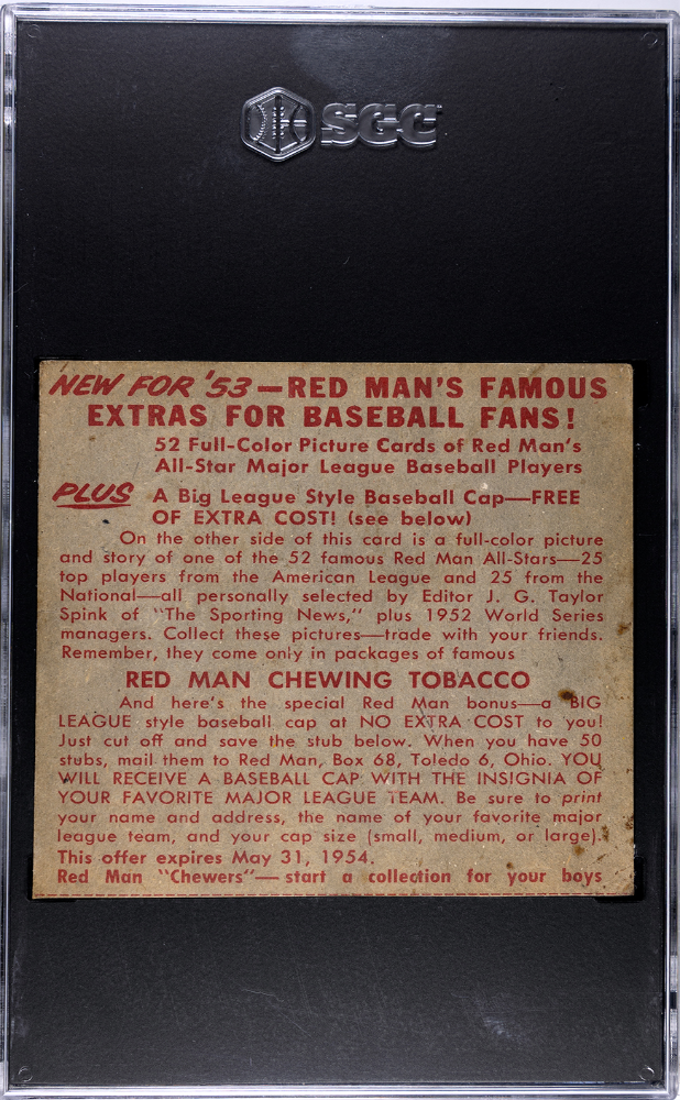 1953 Redman Tobacco Yogi Berra #AL-3 (Without Tab) SGC A