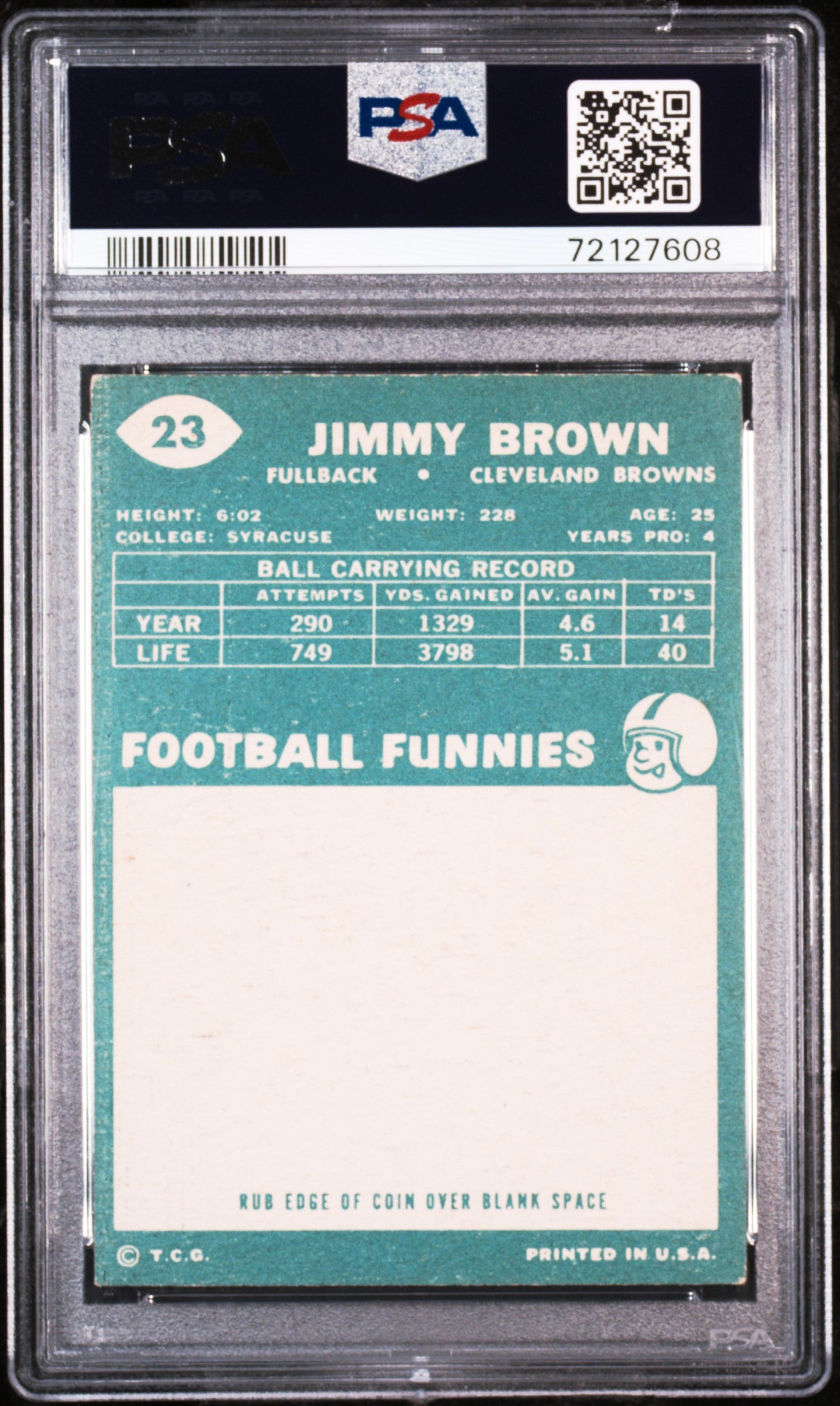 1960 Topps Jim Brown #23 PSA 5