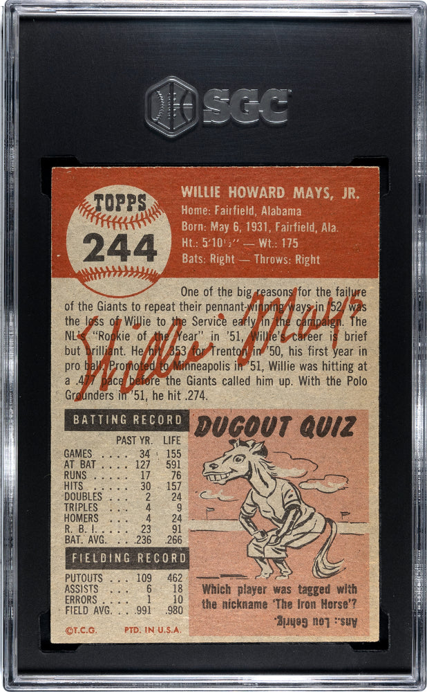 1953 Topps Willie Mays #244 SGC 5.5