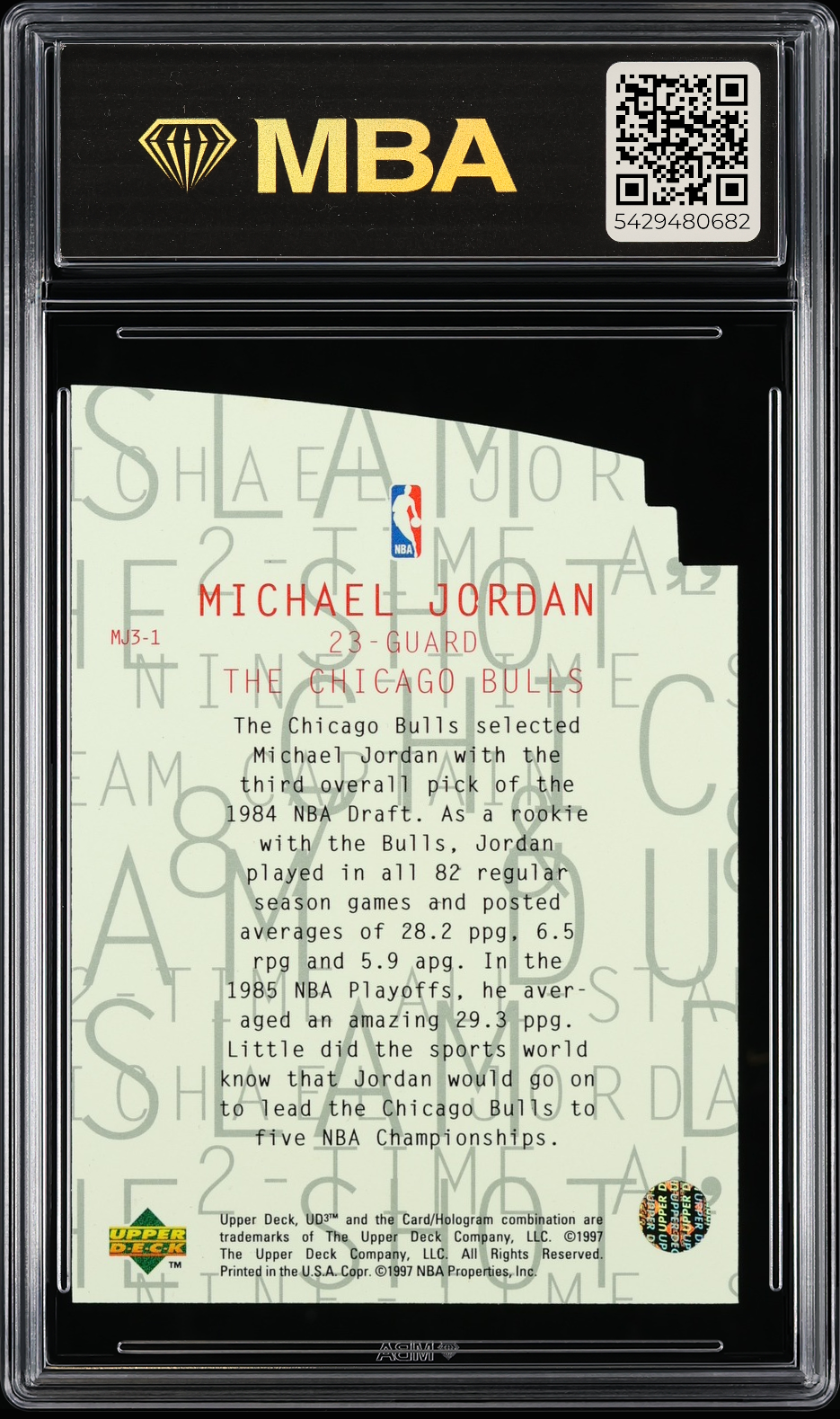 1997 UD3 MJ3 Michael Jordan #MJ3-1 MBA 8